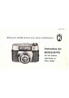 Regula Regulette manual. Camera Instructions.